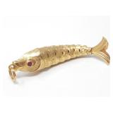 18KT GOLD ARTICULATED FISH CHARM 2.4g