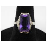 BIRKS 18KT WHITE GOLD & AMETHYST RING $825