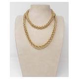 CHRISTIAN DIOR 36' GOLD PLATED WHEAT LINK NECKLACE