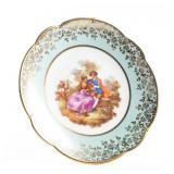 LIMOGES BLUE FRAGONARD COURTING COUPLE PLATE 5'
