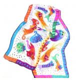 LAUREL BURCH CATS STYLE SILK DOTTED & COLOR SCARF