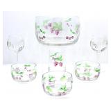 HANDPAINTED BERRIES BOWLS & GLASSES SET