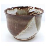 LARGE TWO-TONE GLAZED STUDIO POTTERY POT