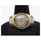 10KT GOLD HEAD OF MEDUSA RING 12.8g $750