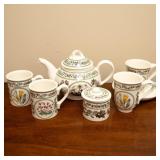 PORTMEIRION 'THE BOTANIC GARDEN' 7PC COFFEE/TEASET