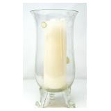 FOOTED GLASS FLARE LARGE CANDLESTICK HOLDER
