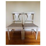 2 PAINTED UPHOLSTERED DINING CHAIRS