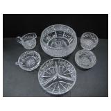 LOT OF ASSTD CUT CRYSTAL SERVING DISHES