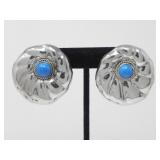925 MEXICO SILVER & TURQUOISE CLIP ONS 27.7g