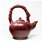 CHINESE STYLE OXBLOOD GLAZED CERAMIC TEAPOT