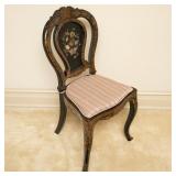 VICTORIAN STYLE PAPIER-MACHE SIDE CHAIR
