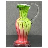 MULTICOLOR ART GLASS PITCHER BY MTARFA MALTA