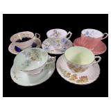 ASSORTED ENGLISH BONE CHINA TEACUP AND SAUCER LOT