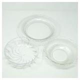SWIRL-PATTERN GLASS BOWL, PLATE, CRYSTAL BOWL