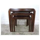 ART DECO DIAMOND BOOK-MATCH VENEER NESTING TABLES