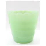 FIRE-KING JADEITE SCALLOPED GLASS FLOWER POT