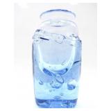 CANADA GLASSWORKS BLUE BLOWN ART GLASS BOTTLE