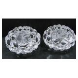 ORREFORS HALLON RASPBERRY BUBBLE CANDLE HOLDERS