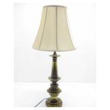 TURNED BRASS-TONE TABLE LAMP