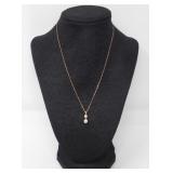 10KT GOLD TWO PEARL NECKLACE $480
