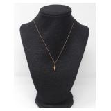 10KT GOLD FINE LINK CHAIN W/ AMPHORA PENDANT 1.2g