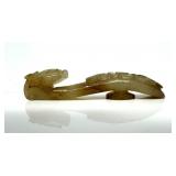CHINESE CARVED JADE BELT HOOK