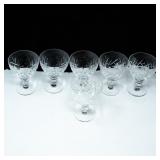 6 WEBB CORBETT CUT CRYSTAL SHORT-STEM WINE GLASSES