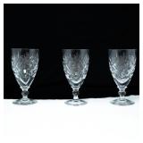 3 ROYAL DOULTON CUT CRYSTAL WINE GLASS