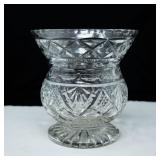 CUT CRYSTAL VASE W/ PEDESTAL VASE MADE IN ENGLAND