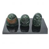 SMILING, DREAMING, BLESSING JIZO STATUES WITH BASE