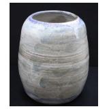 BLUE DRIP GLAZE & MATTE BEIGE BEEHIVE VASE