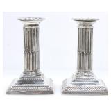 STERLING c.1900 WEIGHTED COLUMN CANDLESTICKS