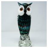MURANO-STYLE ART GLASS OWL FIGURINE