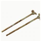 PAIR OF CHINESE CARVED JADE-STYLE SCEPTERS
