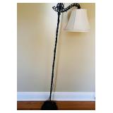 METAL BARLEY TWIST BRIDGE ARM FLOOR LAMP