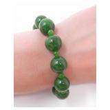 EFFY 14KT GOLD CLASP & JADE BEAD BRACELET 42g