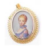 18KT GOLD & DIAMOND HANDPAINTED MINIATURE 8g