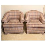 PAIR SNYDER CUSTOM UPHOLSTERED ARMCHAIRS