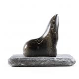 INUIT SOAPSTONE SEAL ON BASE CARVING