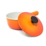 COUSANCES ORANGE CAST IRON PAN #16 WITH LID