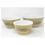 3 PYREX 'FOREST FANCIES' MIXING BOWLS #401,402,403