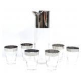MCM CHROME DOROTHY THORPE STYLE COCKTAIL GLASS SET