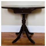 DUNCAN PHYFE STYLE PEDESTAL DROPLEAF SIDE TABLE