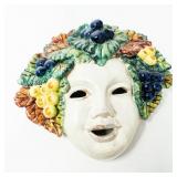 HANDPAINTED TERRACOTTA MAJOLICA BACCHUS MASK