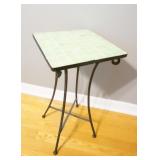 SQUARE TILE TOP WROUGHT IRON PLANT STAND
