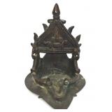 BRONZE OIL LAMP/ CANDLE HOLDER