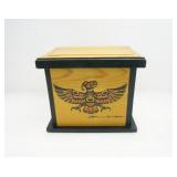 CLARENCE A. WELLS PAINTED CEDAR BOX, NORTHWEST CA.