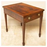 HEKMAN SWIRL MAHOGANY TOP END TABLE W/1 DRAWER