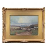 WILLIAM EDWIN ATKINSON SHEPHERDESS WITH HER FLOCK