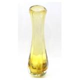 MURANO STYLE HANDBLOWN AMBER ART GLASS VASE
